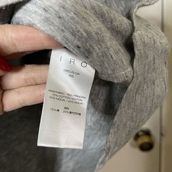 I. R. O. IRO Brelbloa Light gray short sleeve twist front bodycon shirt dress M - Picture 5 of 5